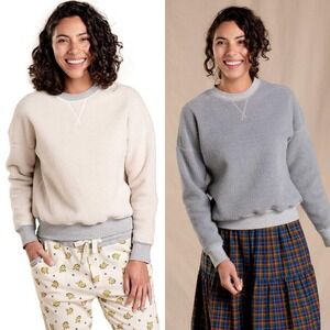 Toad&Co Flatlander Reversible Crew Sweatshirt Size Medium Outdoor Cozy Casual